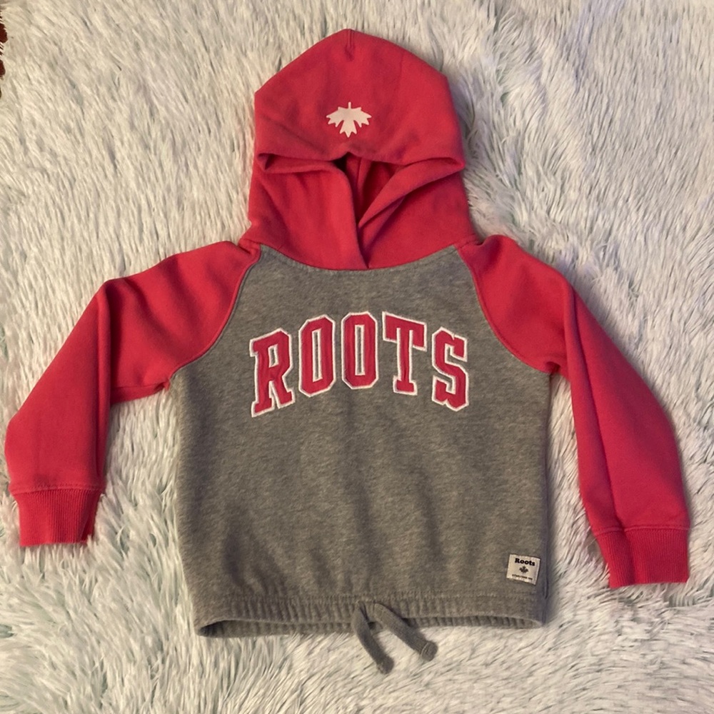 Roots Kids Sweater Hoody | Size 5T | Colour Pink & Grey